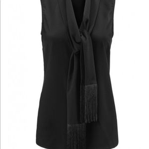 Cabi black Fringe Blouse
